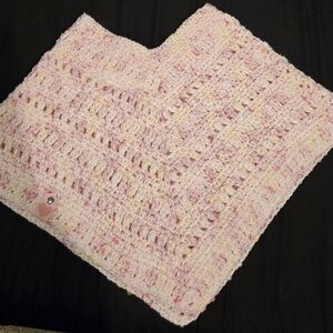 Handmade Pink Crochet Poncho